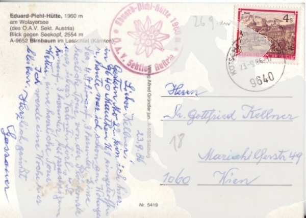 Eduard - Pichl - Hütte am Wolayersee - A 1986 95 001 ●